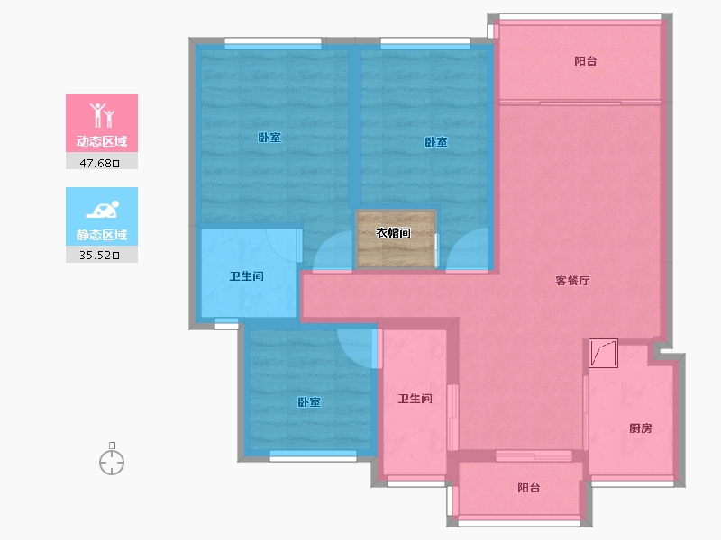 四川省-巴中市-博瑞观澜府-75.02-户型库-动静分区