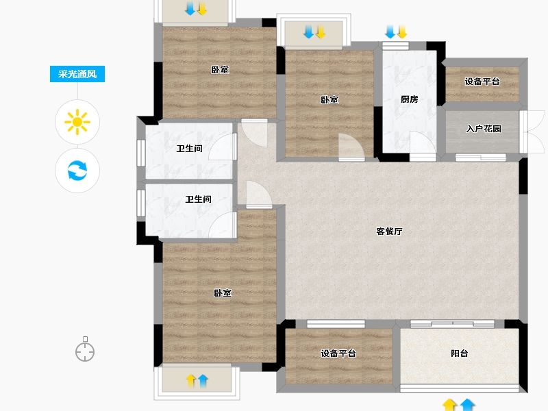 湖北省-宜昌市-滨江首府-98.01-户型库-采光通风