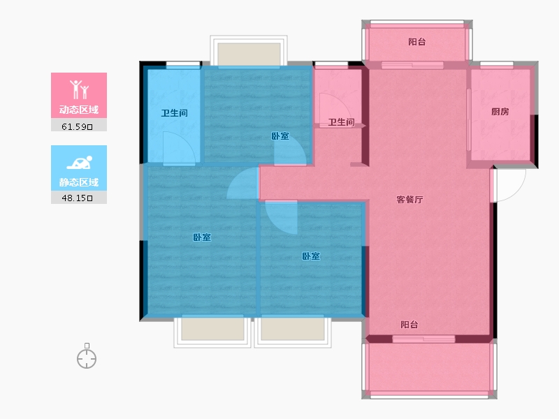 湖北省-黄冈市-凤城印象-99.67-户型库-动静分区