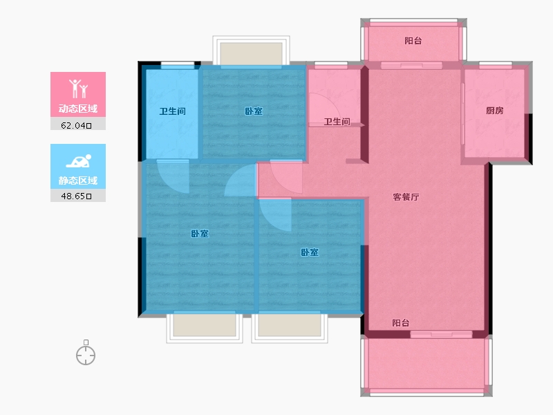 湖北省-黄冈市-凤城印象-100.32-户型库-动静分区