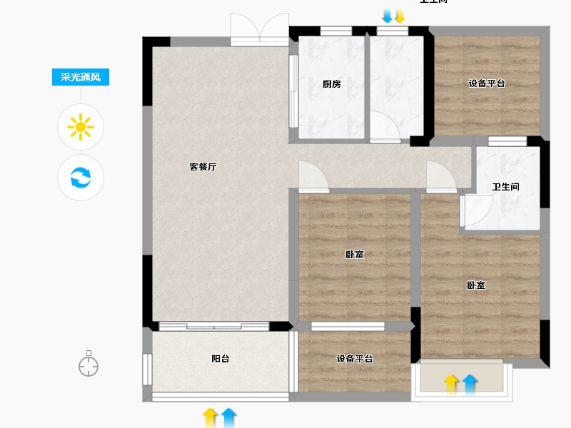 湖北省-宜昌市-滨江首府-79.00-户型库-采光通风