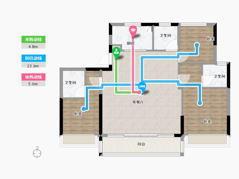 浙江省-温州市-碧桂园沁悦里-111.00-户型库-动静线