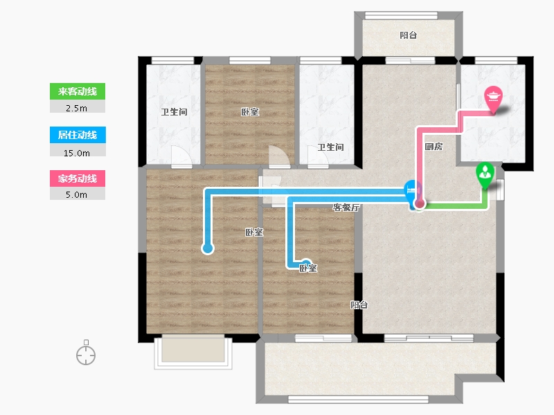 湖北省-咸宁市-咸宁·壹号院-102.36-户型库-动静线