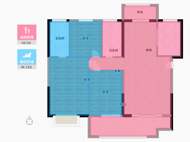 湖北省-咸宁市-咸宁·壹号院-102.36-户型库-动静分区