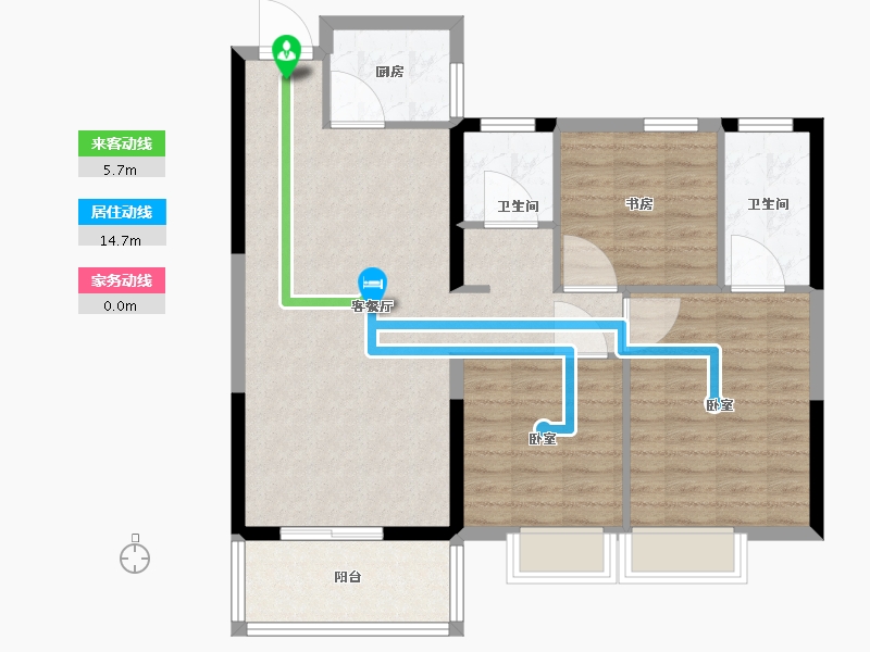 湖北省-黄冈市-凤城印象-90.51-户型库-动静线