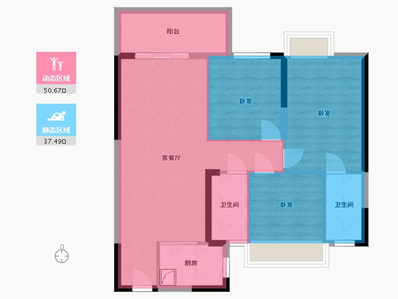 广西壮族自治区-南宁市-盛邦双悦湾-78.66-户型库-动静分区