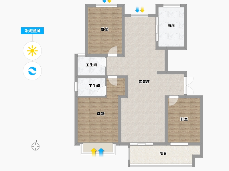 河南省-驻马店市-未来书香里-109.00-户型库-采光通风