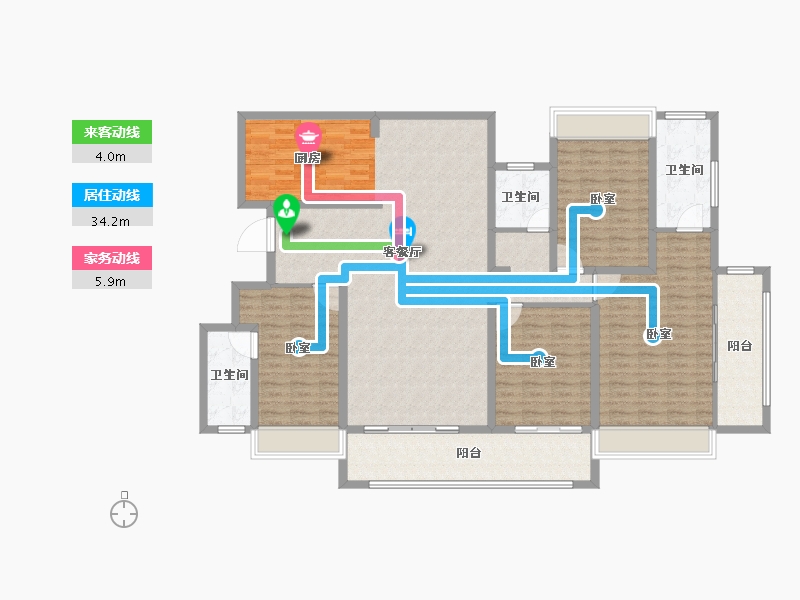 安徽省-宣城市-梧桐茗院-161.00-户型库-动静线