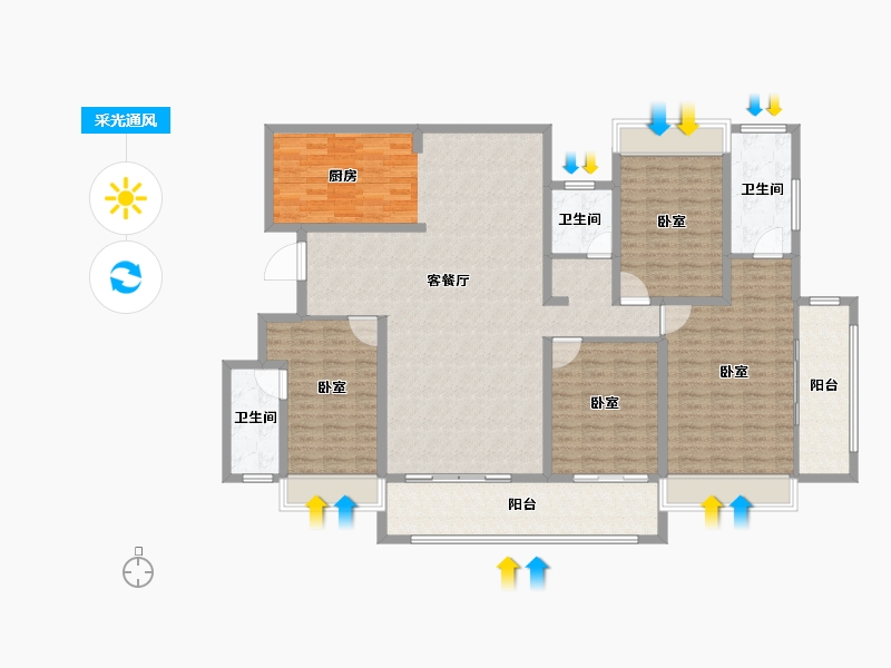 安徽省-宣城市-梧桐茗院-161.00-户型库-采光通风