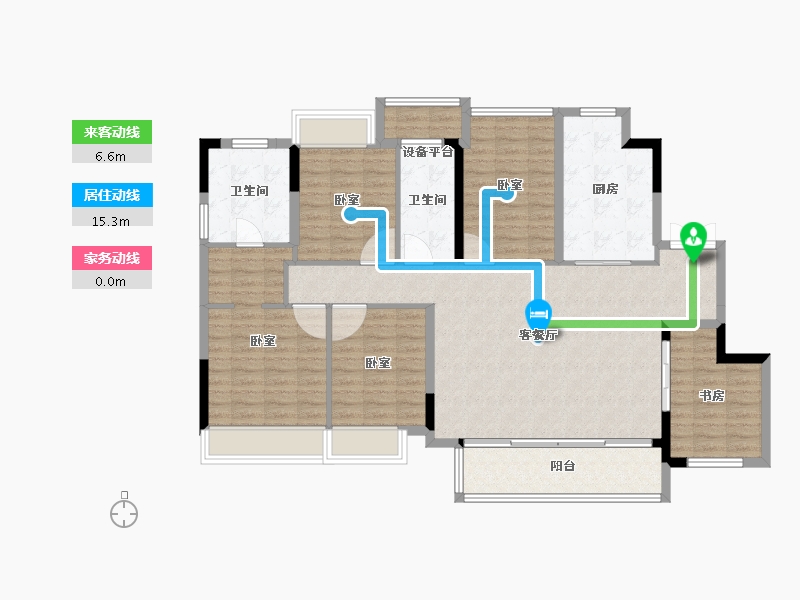 江苏省-苏州市-久寻花园-130.00-户型库-动静线