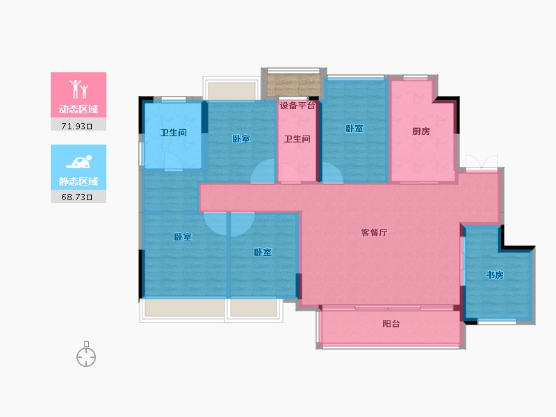 江苏省-苏州市-久寻花园-130.00-户型库-动静分区