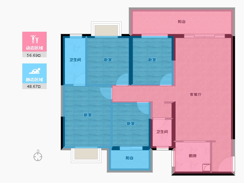 广西壮族自治区-南宁市-万丰岭上建安-93.71-户型库-动静分区