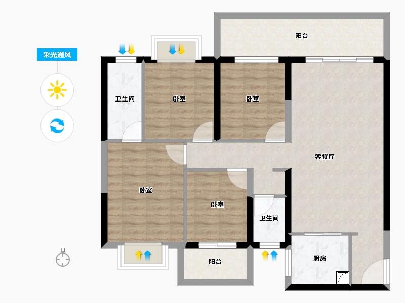 广西壮族自治区-南宁市-万丰岭上建安-93.71-户型库-采光通风