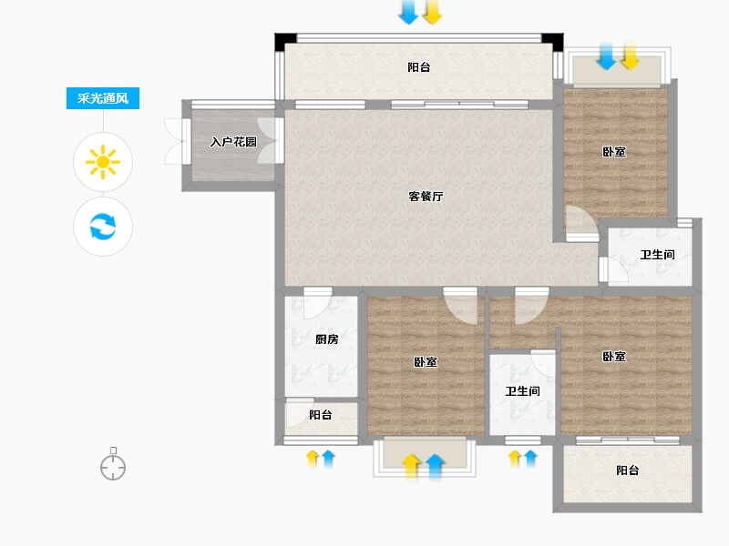 贵州省-安顺市-关岭壹号公馆-108.00-户型库-采光通风