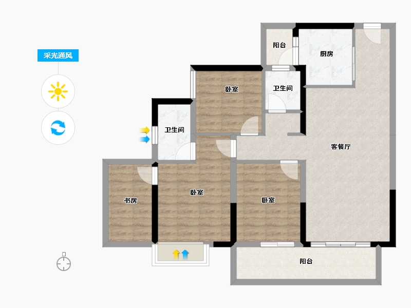 广西壮族自治区-南宁市-威宁青运村-96.63-户型库-采光通风