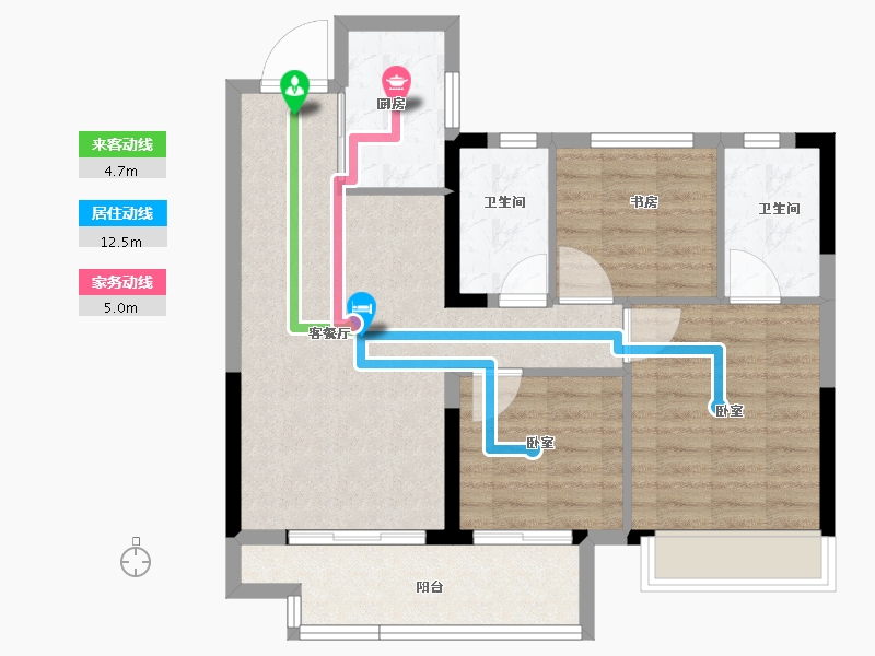 浙江省-金华市-碧桂园云玺-79.00-户型库-动静线