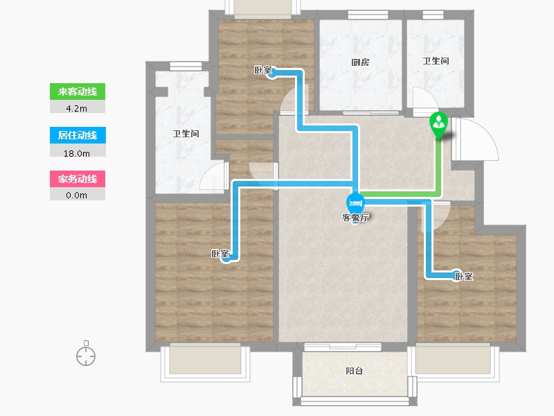 江苏省-苏州市-万科湖山观云庭-76.00-户型库-动静线