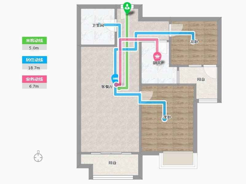 山东省-青岛市-青岛凤凰城-66.88-户型库-动静线