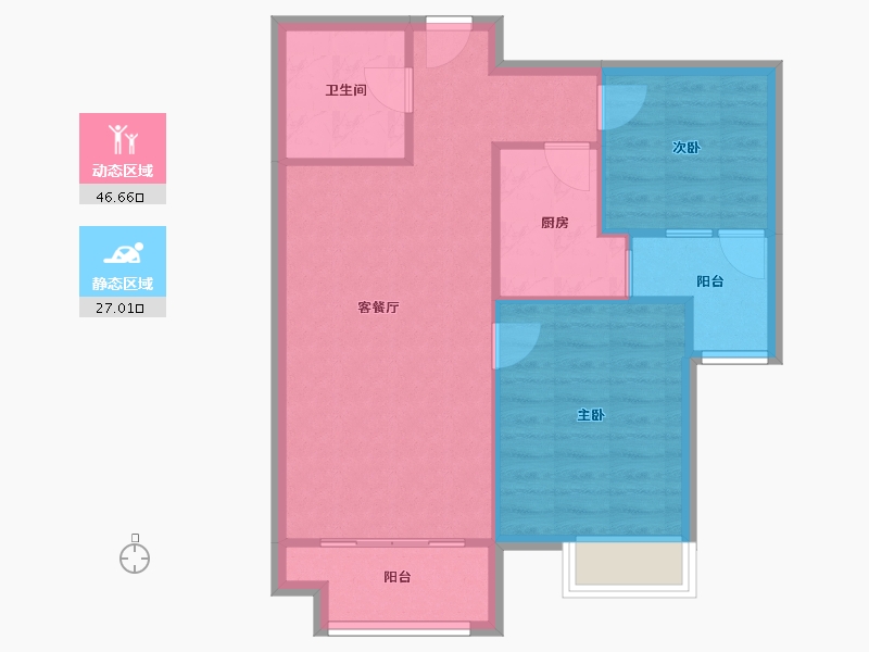 山东省-青岛市-青岛凤凰城-66.88-户型库-动静分区