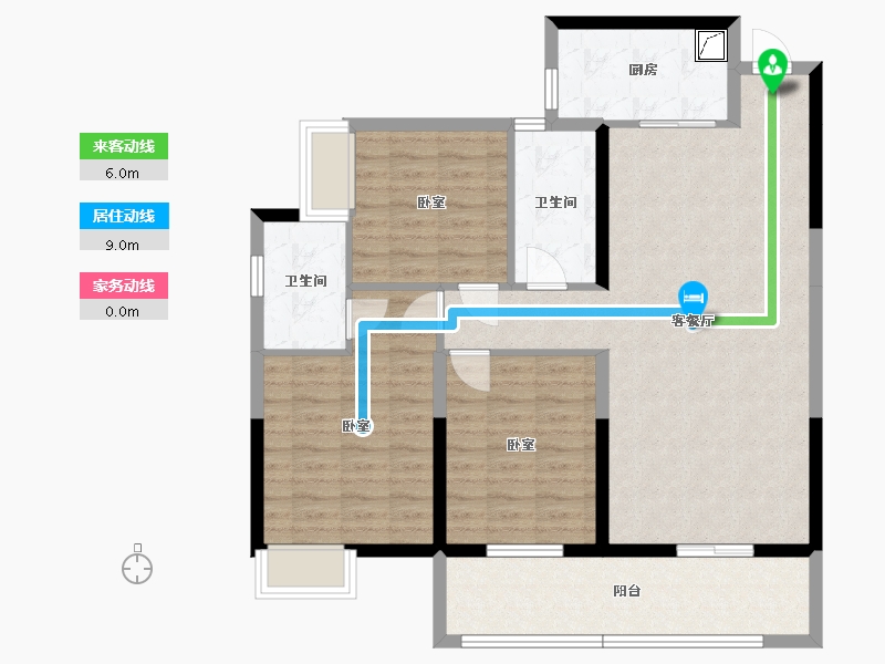 湖北省-咸宁市-华旗剑桥郡-99.70-户型库-动静线