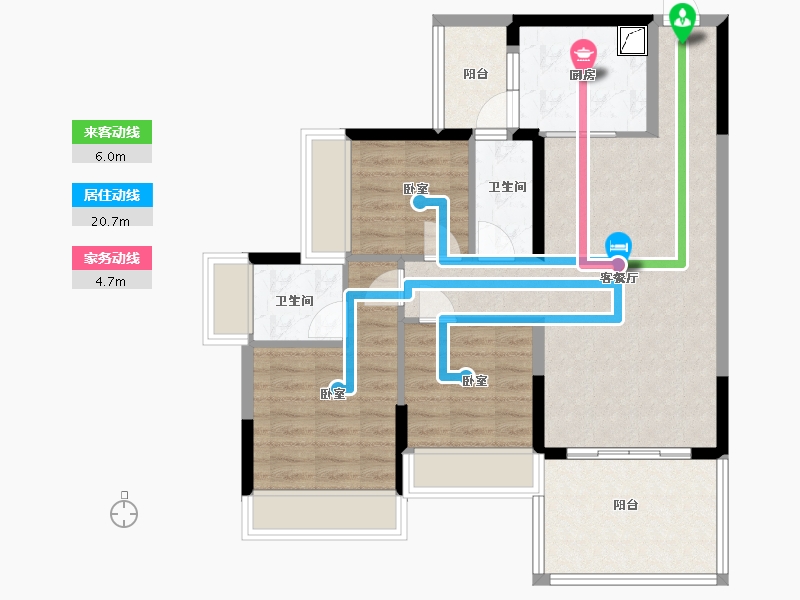 广东省-湛江市-万华城市花园-82.47-户型库-动静线