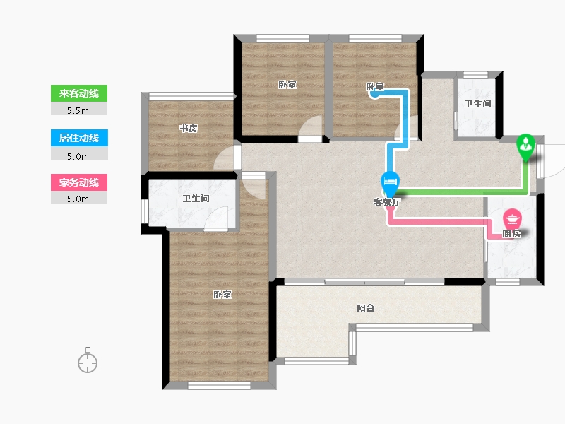 四川省-绵阳市-朗基香山樾-103.47-户型库-动静线