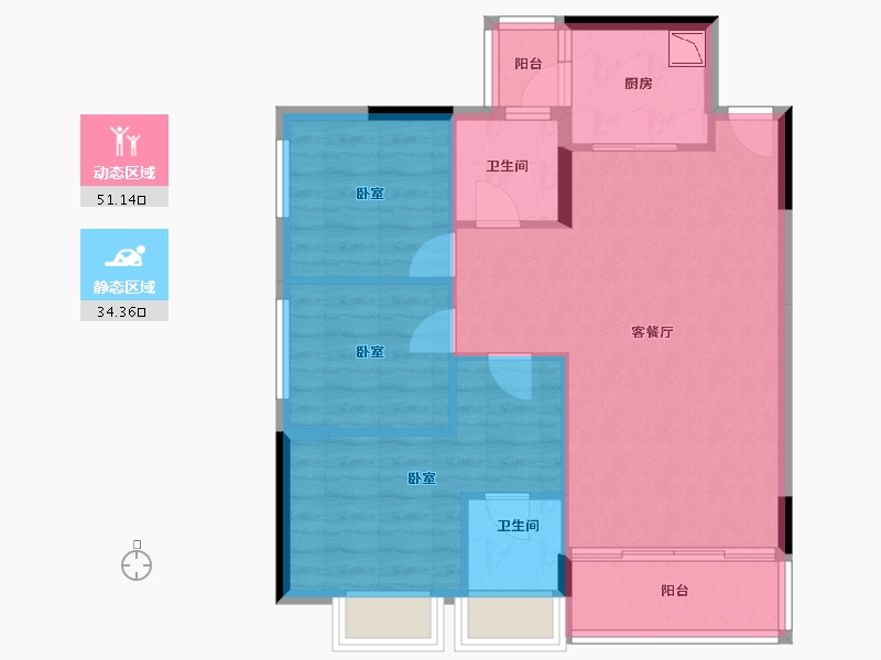 广东省-深圳市-富士君荟-77.10-户型库-动静分区