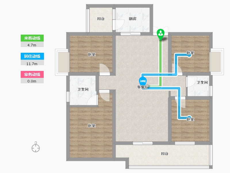 湖北省-咸宁市-万雅国际-101.70-户型库-动静线