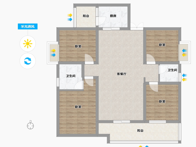 湖北省-咸宁市-万雅国际-101.70-户型库-采光通风