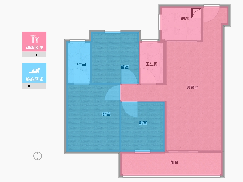 陕西省-西安市-新城首府-105.00-户型库-动静分区