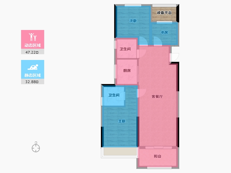 湖北省-十堰市-汉成世家-73.98-户型库-动静分区