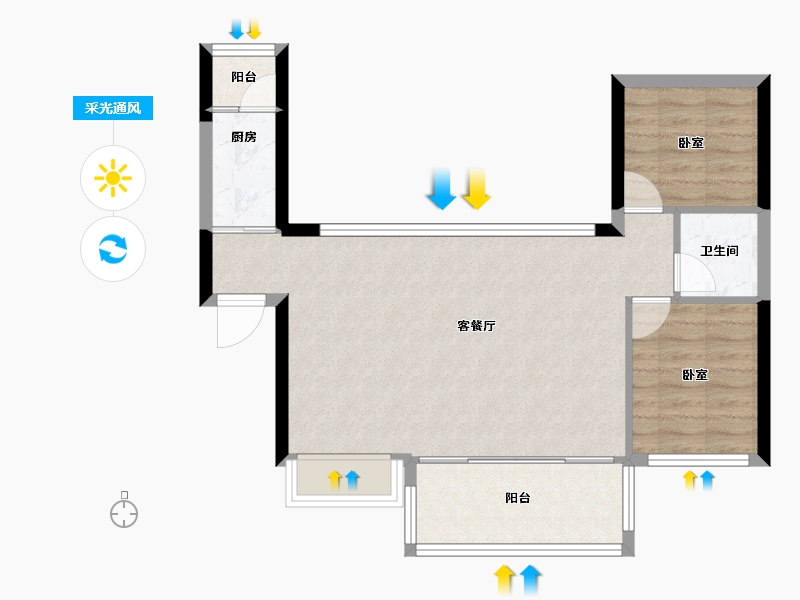 四川省-宜宾市-远达·翰林院-65.42-户型库-采光通风