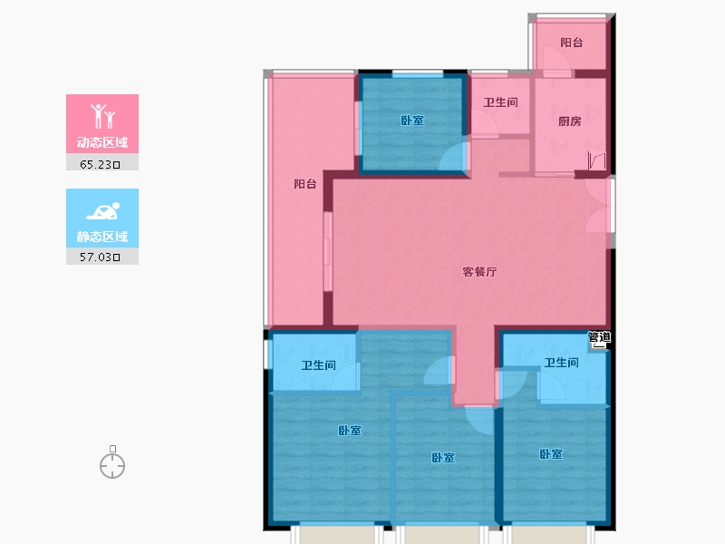 云南省-昆明市-绿地东海岸-109.01-户型库-动静分区