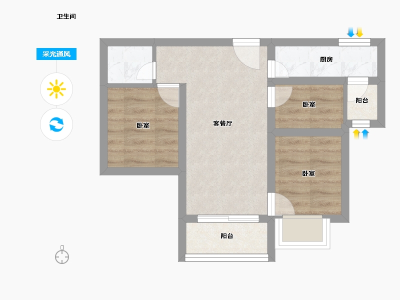 云南省-昆明市-万科大都会|星座-38.00-户型库-采光通风