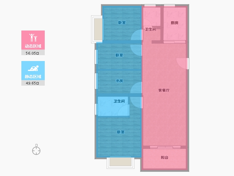 云南省-昆明市-美的云璟-95.00-户型库-动静分区