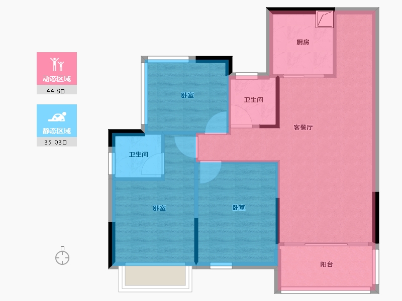 四川省-巴中市-平昌·颐和春天二期-71.86-户型库-动静分区