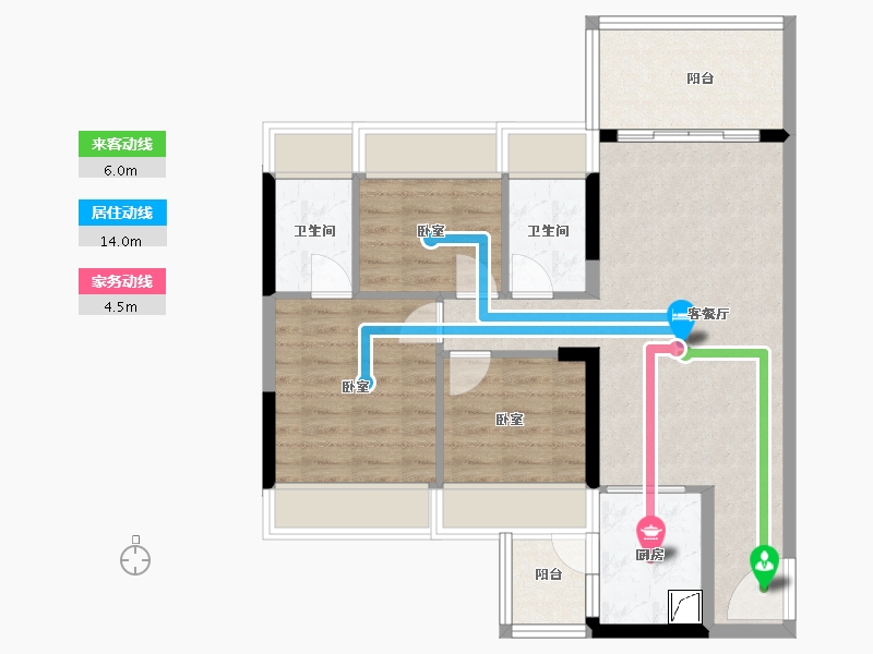 广东省-湛江市-万华城市花园-74.53-户型库-动静线