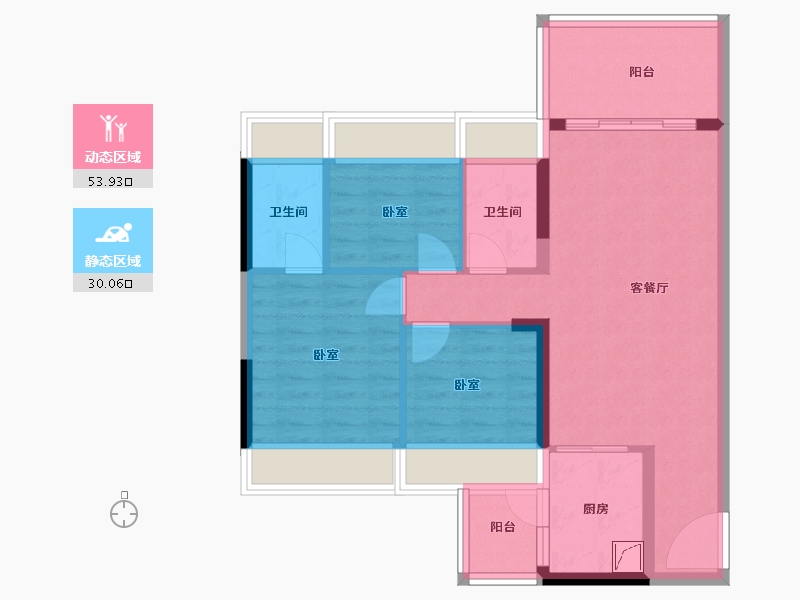 广东省-湛江市-万华城市花园-74.53-户型库-动静分区