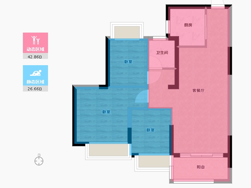 湖北省-武汉市-武汉恒大健康城-61.72-户型库-动静分区