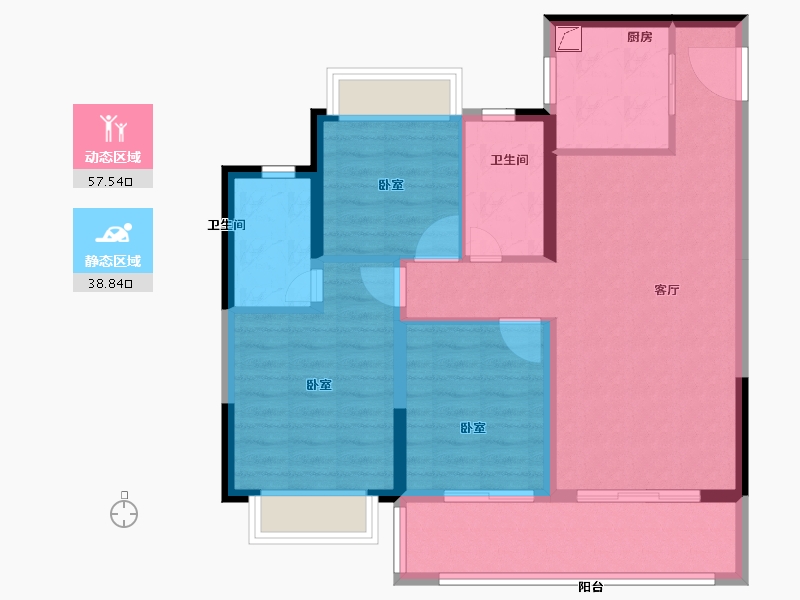 江苏省-南京市-德信·星宸-85.99-户型库-动静分区