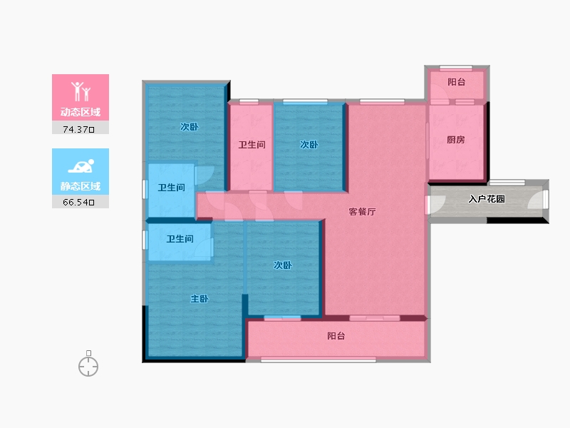 广东省-中山市-樱雪蓝悦湾-133.27-户型库-动静分区