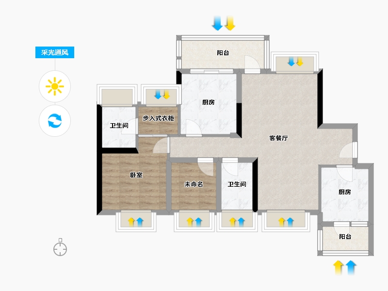 广东省-深圳市-富士君荟-78.71-户型库-采光通风