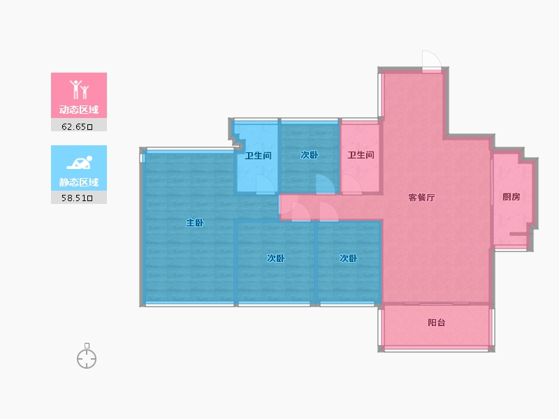 广东省-佛山市-东海银湾-110.90-户型库-动静分区