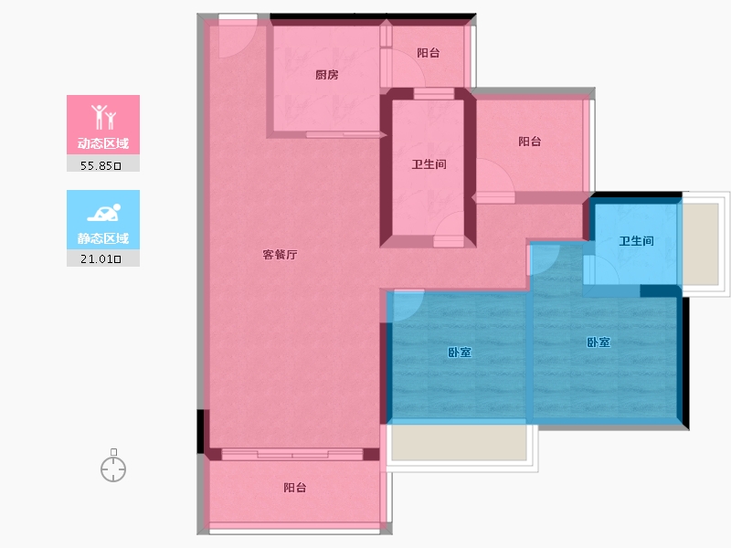 广东省-惠州市-牧云溪谷花园云海-67.26-户型库-动静分区