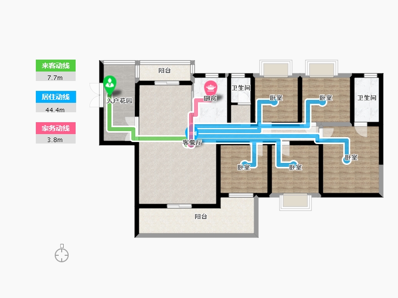 湖北省-咸宁市-万雅国际-125.69-户型库-动静线