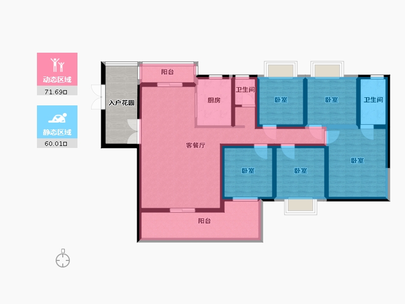 湖北省-咸宁市-万雅国际-125.69-户型库-动静分区