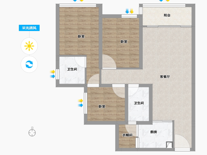 四川省-巴中市-博瑞观澜府-82.02-户型库-采光通风