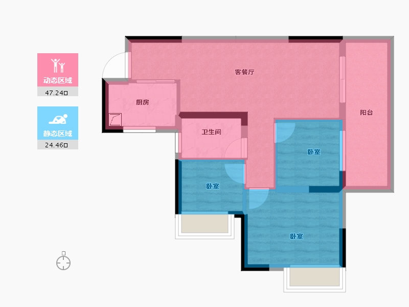 广西壮族自治区-南宁市-奥园瀚德誉江南-63.29-户型库-动静分区