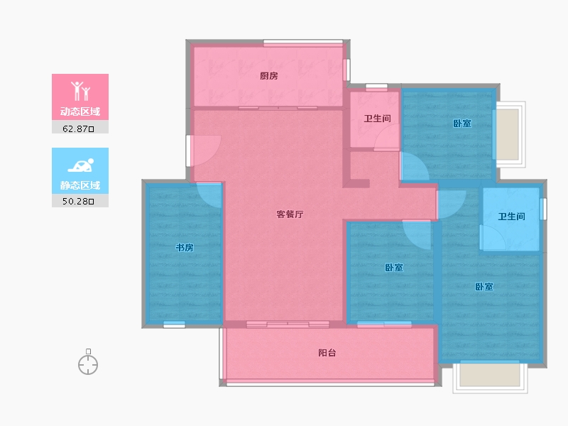 云南省-昆明市-美的云璟-102.00-户型库-动静分区