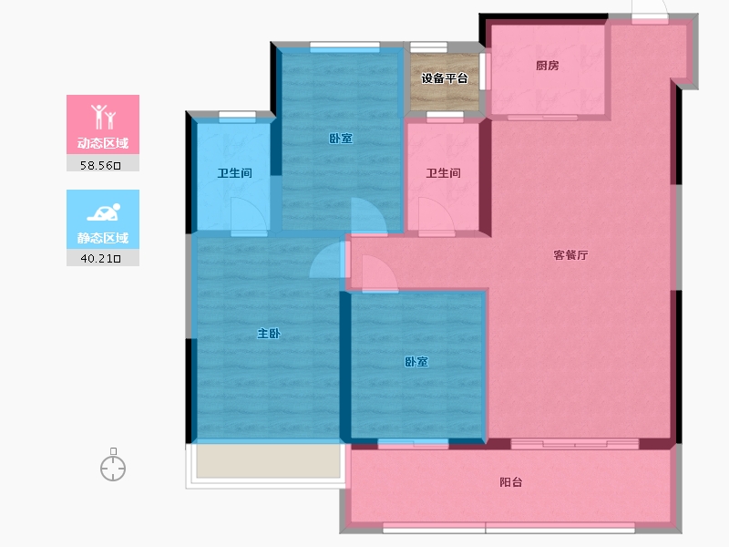 湖北省-十堰市-汉成世家-91.05-户型库-动静分区